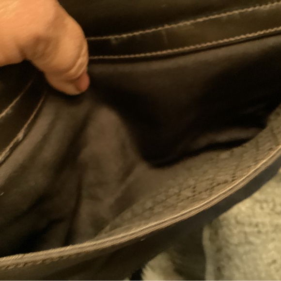 Gucci chocolate brown nylon and leather shoulder bag with silver hardware - Picture 8 of 15